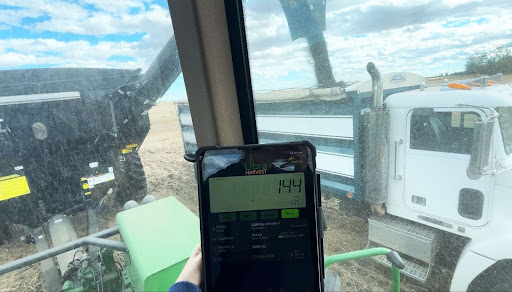 The inside of a tractor cab