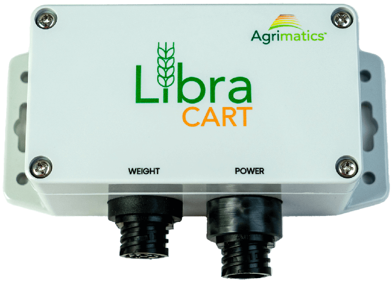 A top-down image of Libra Cart grain cart scale system.