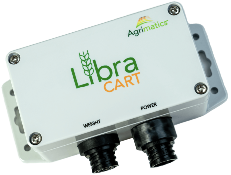 A top-down image of Libra Cart grain cart scale indicator.